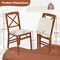 Folding Dining Chairs Set of 2 with Padded Seat, Rubber Wood Frame and Space-Saving Design